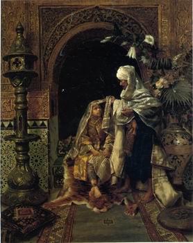 Arab or Arabic people and life. Orientalism oil paintings  405